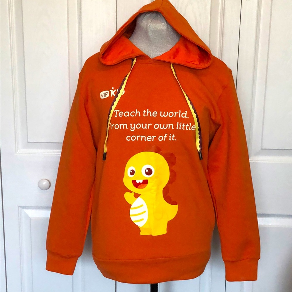 Extremely RARE! VIPKid Sweatshirt Dino drawstrings Hoodie